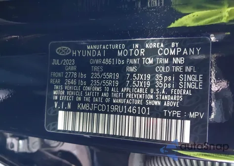 2024 Hyundai Tucson Hybrid N Line from USA, damaged, VIN KM8JFCD19RU146101